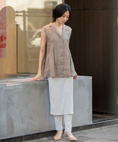 Munich（ミューニック）の「シアーリブタイトスカート（スカート・レディース・ダークグレー/ブラック/グレイッシュベージュ・FREE）」の4枚目の写真