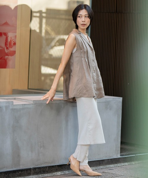 Munich（ミューニック）の「シアーリブタイトスカート（スカート・レディース・ダークグレー/ブラック/グレイッシュベージュ・FREE）」の5枚目の写真