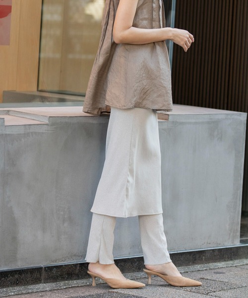 Munich（ミューニック）の「シアーリブタイトスカート（スカート・レディース・ダークグレー/ブラック/グレイッシュベージュ・FREE）」の8枚目の写真