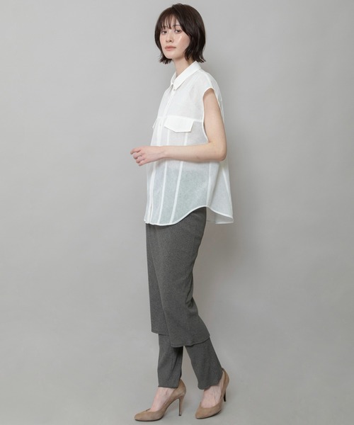 Munich（ミューニック）の「シアーリブタイトスカート（スカート・レディース・ダークグレー/ブラック/グレイッシュベージュ・FREE）」の13枚目の写真