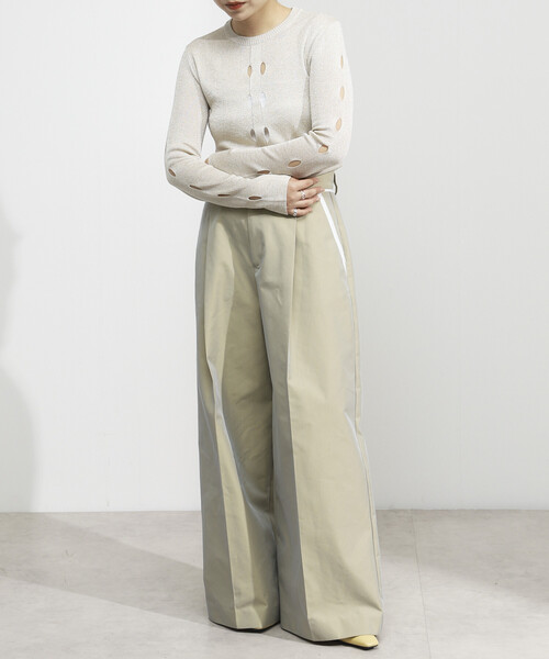 Firsthand（ファーストハンド）の「Firsthand/ファーストハンド ロングスリーブ アイレット ラメ ニット / リラックスフィット（ニット/セーター・レディース・ブラック/オフホワイト/グレー・ﾌﾘ-）」の11枚目の写真