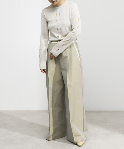 Firsthand（ファーストハンド）の「Firsthand/ファーストハンド ロングスリーブ アイレット ラメ ニット / リラックスフィット（ニット/セーター・レディース・ブラック/オフホワイト/グレー・ﾌﾘ-）」の12枚目の写真