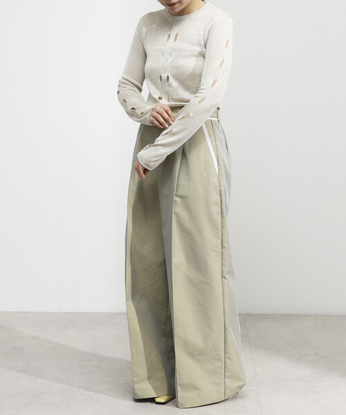 Firsthand（ファーストハンド）の「Firsthand/ファーストハンド ロングスリーブ アイレット ラメ ニット / リラックスフィット（ニット/セーター・レディース・ブラック/オフホワイト/グレー・ﾌﾘ-）」の13枚目の写真