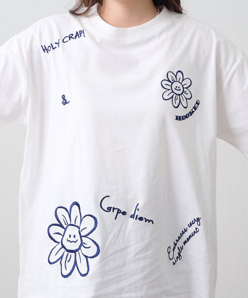 Another Branch olive des olive(アナザーブランチオリーブデオリーブ)の「お花シリーズBIGTシャツ(Tシャツ/カットソー・レディース・スミクロ/ミント/オートミール/ホワイト系その他/オフホワイト/ブルー/ブラック系その他・FREE)」の16枚目の写真