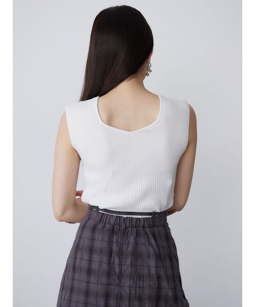 MURUA（ムルーア）の「2wayフレンチスリーブニット（タンクトップ・レディース・ホワイト/モカ/ブルー/ブラック・FREE）」の5枚目の写真