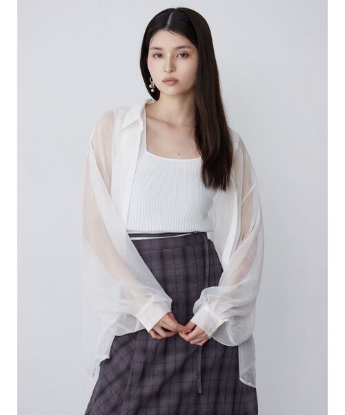 MURUA（ムルーア）の「2wayフレンチスリーブニット（タンクトップ・レディース・ホワイト/モカ/ブルー/ブラック・FREE）」の6枚目の写真