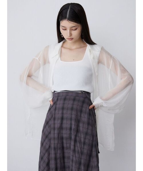 MURUA（ムルーア）の「2wayフレンチスリーブニット（タンクトップ・レディース・ホワイト/モカ/ブルー/ブラック・FREE）」の7枚目の写真