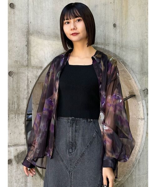 MURUA（ムルーア）の「2wayフレンチスリーブニット（タンクトップ・レディース・ホワイト/モカ/ブルー/ブラック・FREE）」の18枚目の写真