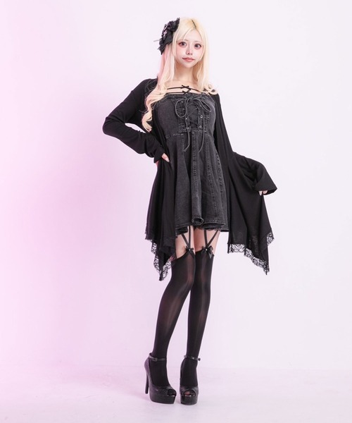 Diable baiser(ディアブルベーゼ)の「トッパーレースカーディガン【大きいサイズ有】(カーディガン/ボレロ・レディース・ブラック/ホワイト・SMALL/3L/LL/LARGE/MEDIUM)」の10枚目の写真