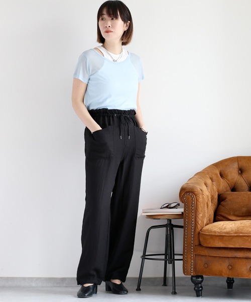 cepo(セポ)の「〈セットアイテム〉シアーテレコアンサンブルTee(Tシャツ/カットソー・レディース・ブラック/サックスブルー/オフホワイト・M)」の3枚目の写真