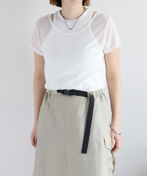 cepo(セポ)の「〈セットアイテム〉シアーテレコアンサンブルTee(Tシャツ/カットソー・レディース・ブラック/サックスブルー/オフホワイト・M)」の17枚目の写真