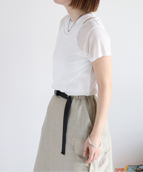 cepo(セポ)の「〈セットアイテム〉シアーテレコアンサンブルTee(Tシャツ/カットソー・レディース・ブラック/サックスブルー/オフホワイト・M)」の14枚目の写真