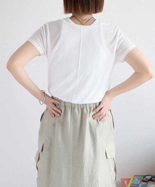 cepo(セポ)の「〈セットアイテム〉シアーテレコアンサンブルTee(Tシャツ/カットソー・レディース・ブラック/サックスブルー/オフホワイト・M)」の15枚目の写真