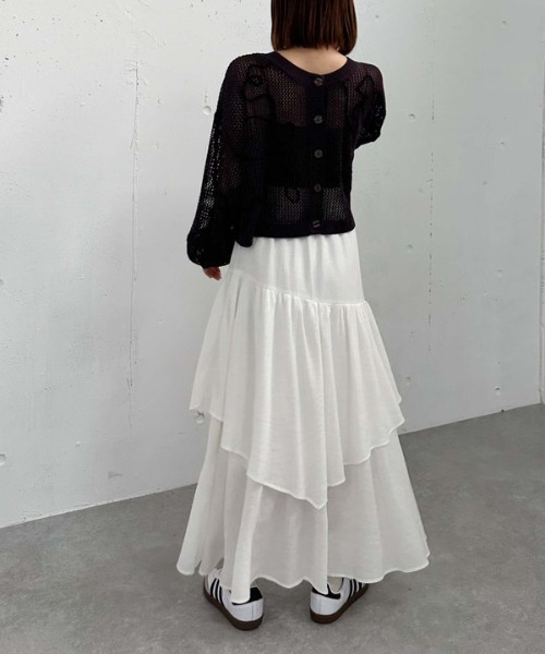 archives（アルシーヴ）の「２ＷＡＹコード刺繍メッシュニットカーディガン（カーディガン/ボレロ・レディース・ピンク/アイボリー/チャコールグレー/ブルー・MEDIUM）」の16枚目の写真