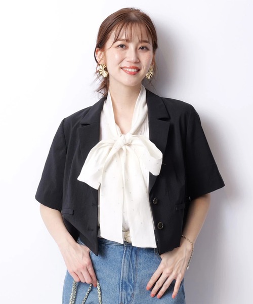 JUSGLITTY（ジャスグリッティー）の「プチハートボウタイブラウス