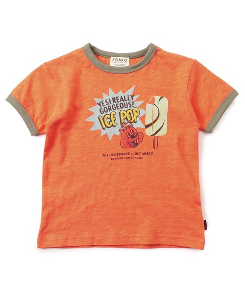 F.O.KIDS（エフオーキッズ）の「【ジュニア対応】リンガー半袖Tシャツ（Tシャツ/カットソー・キッズ・ライム/オレンジ/キナリ・90/100/110/120/80/130/140）」の11枚目の写真