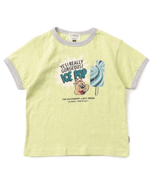 F.O.KIDS（エフオーキッズ）の「【ジュニア対応】リンガー半袖Tシャツ（Tシャツ/カットソー・キッズ・ライム/オレンジ/キナリ・90/100/110/120/80/130/140）」の12枚目の写真