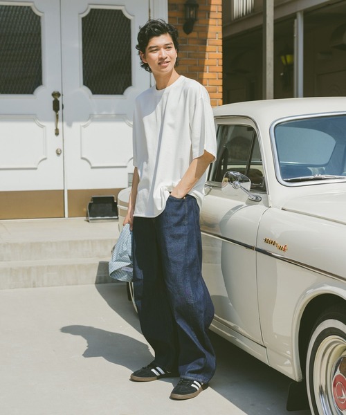 RAGEBLUE（レイジブルー）の「ヴィンテージライク/ケミカル加工オーバーサイズTシャツ（Tシャツ/カットソー・メンズ・ブルー/ダークグレー/ホワイト/ブラウン・MEDIUM/LARGE）」の6枚目の写真