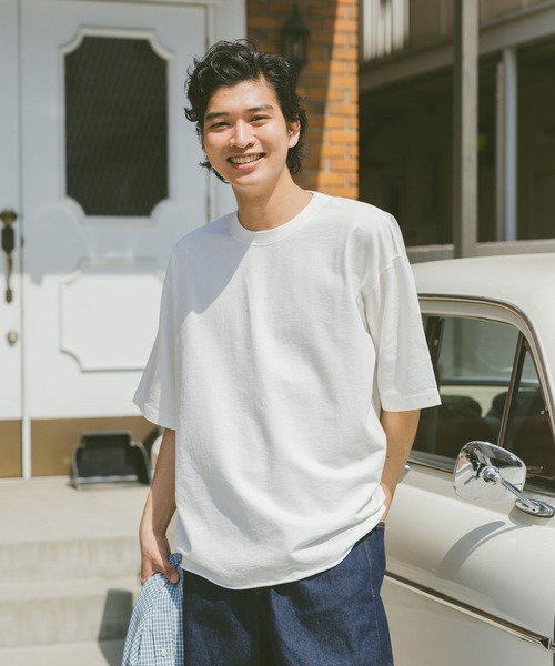 RAGEBLUE（レイジブルー）の「ヴィンテージライク/ケミカル加工オーバーサイズTシャツ（Tシャツ/カットソー・メンズ・ブルー/ダークグレー/ホワイト/ブラウン・MEDIUM/LARGE）」の9枚目の写真