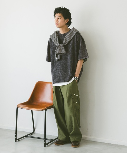 RAGEBLUE（レイジブルー）の「ヴィンテージライク/ケミカル加工オーバーサイズTシャツ（Tシャツ/カットソー・メンズ・ブルー/ダークグレー/ホワイト/ブラウン・MEDIUM/LARGE）」の10枚目の写真