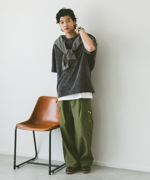 RAGEBLUE（レイジブルー）の「ヴィンテージライク/ケミカル加工オーバーサイズTシャツ（Tシャツ/カットソー・メンズ・ブルー/ダークグレー/ホワイト/ブラウン・MEDIUM/LARGE）」の11枚目の写真