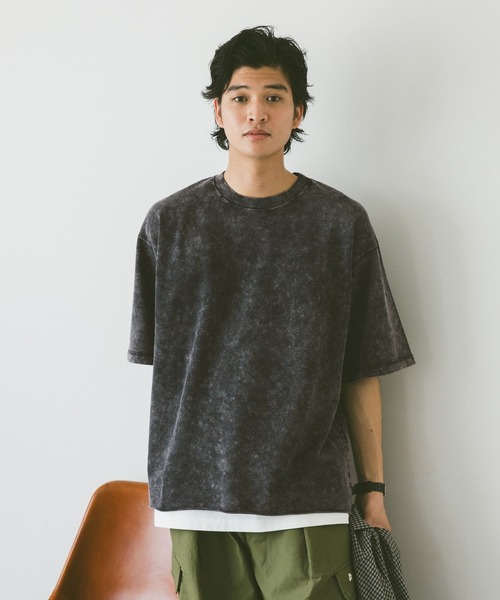 RAGEBLUE（レイジブルー）の「ヴィンテージライク/ケミカル加工オーバーサイズTシャツ（Tシャツ/カットソー・メンズ・ブルー/ダークグレー/ホワイト/ブラウン・MEDIUM/LARGE）」の13枚目の写真