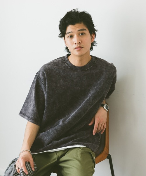 RAGEBLUE（レイジブルー）の「ヴィンテージライク/ケミカル加工オーバーサイズTシャツ（Tシャツ/カットソー・メンズ・ブルー/ダークグレー/ホワイト/ブラウン・MEDIUM/LARGE）」の14枚目の写真
