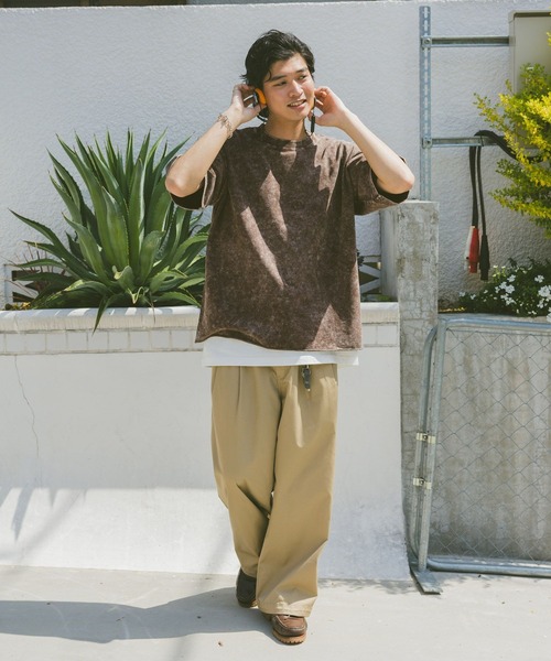 RAGEBLUE（レイジブルー）の「ヴィンテージライク/ケミカル加工オーバーサイズTシャツ（Tシャツ/カットソー・メンズ・ブルー/ダークグレー/ホワイト/ブラウン・MEDIUM/LARGE）」の16枚目の写真