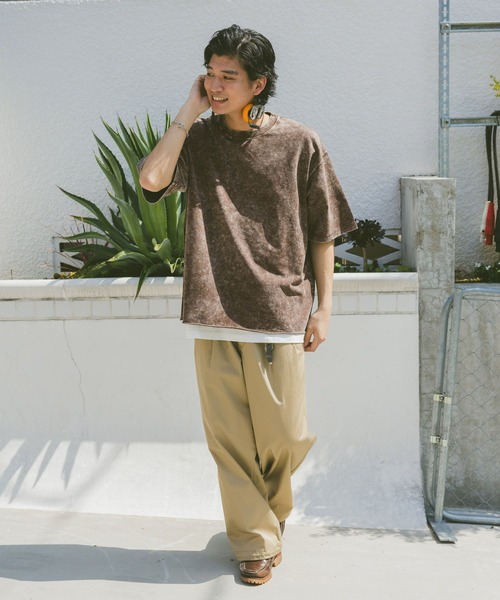 RAGEBLUE（レイジブルー）の「ヴィンテージライク/ケミカル加工オーバーサイズTシャツ（Tシャツ/カットソー・メンズ・ブルー/ダークグレー/ホワイト/ブラウン・MEDIUM/LARGE）」の17枚目の写真