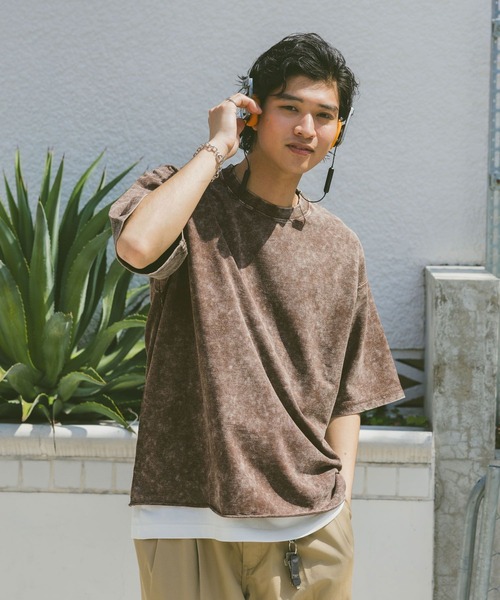 RAGEBLUE（レイジブルー）の「ヴィンテージライク/ケミカル加工オーバーサイズTシャツ（Tシャツ/カットソー・メンズ・ブルー/ダークグレー/ホワイト/ブラウン・MEDIUM/LARGE）」の19枚目の写真