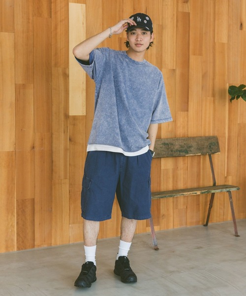 RAGEBLUE（レイジブルー）の「ヴィンテージライク/ケミカル加工オーバーサイズTシャツ（Tシャツ/カットソー・メンズ・ブルー/ダークグレー/ホワイト/ブラウン・MEDIUM/LARGE）」の20枚目の写真