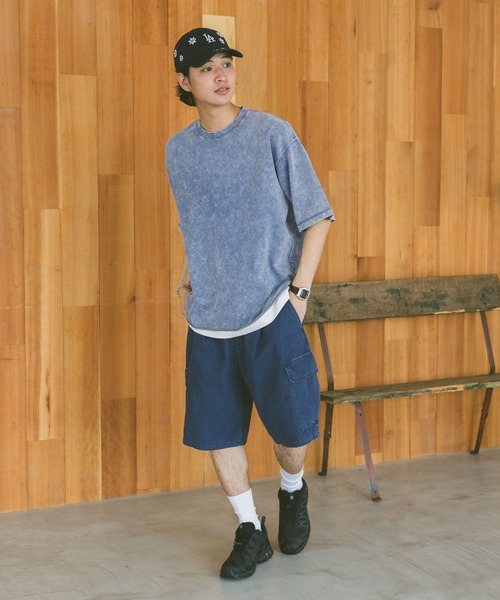 RAGEBLUE（レイジブルー）の「ヴィンテージライク/ケミカル加工オーバーサイズTシャツ（Tシャツ/カットソー・メンズ・ブルー/ダークグレー/ホワイト/ブラウン・MEDIUM/LARGE）」の21枚目の写真