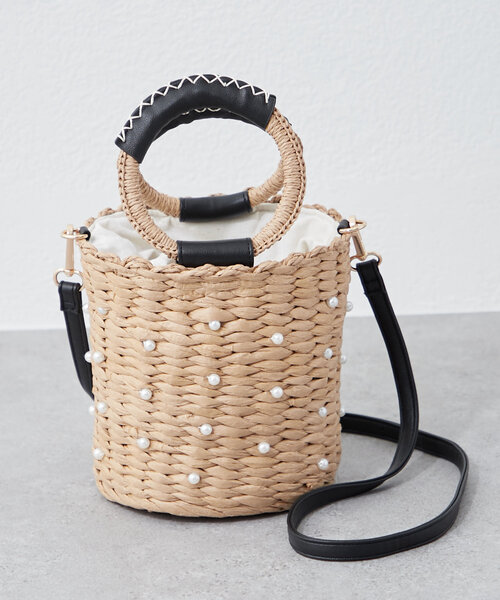 Another Branch olive des olive（アナザーブランチオリーブデオリーブ）の「【2WAY】パール付バケツショルダー（ショルダーバッグ・レディース・ブラック/ホワイト・FREE）」の11枚目の写真