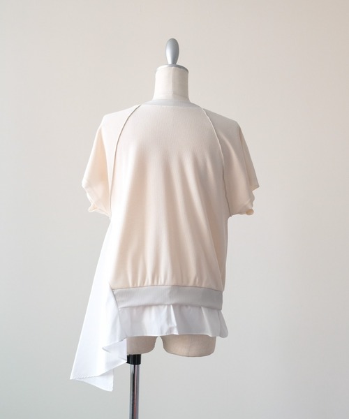 DOLLUPOOPS(ドールアップウップス)の「ワッフルアームホール配色アシメヘムトップス(Tシャツ/カットソー・レディース・チャコール/ネイビー/アイボリー・38)」の11枚目の写真