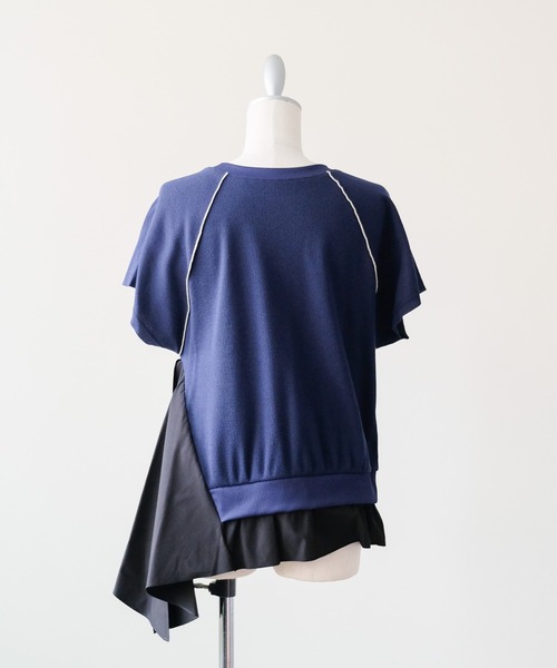 DOLLUPOOPS(ドールアップウップス)の「ワッフルアームホール配色アシメヘムトップス(Tシャツ/カットソー・レディース・チャコール/ネイビー/アイボリー・38)」の17枚目の写真