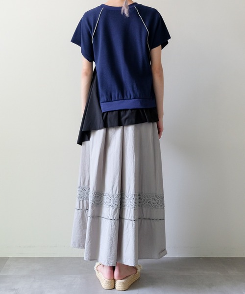 DOLLUPOOPS(ドールアップウップス)の「ワッフルアームホール配色アシメヘムトップス(Tシャツ/カットソー・レディース・チャコール/ネイビー/アイボリー・38)」の21枚目の写真