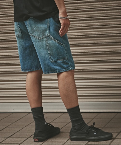 ALL RUNS（オールランズ）の「ヴィンテージ加工 デニムショーツ（デニムパンツ・メンズ・ブルー・XL/L/M）」の8枚目の写真