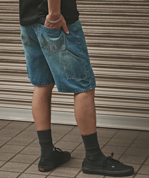 ALL RUNS（オールランズ）の「ヴィンテージ加工 デニムショーツ（デニムパンツ・メンズ・ブルー・XL/L/M）」の9枚目の写真