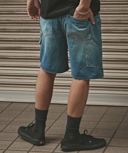 ALL RUNS（オールランズ）の「ヴィンテージ加工 デニムショーツ（デニムパンツ・メンズ・ブルー・XL/L/M）」の10枚目の写真