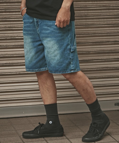 ALL RUNS（オールランズ）の「ヴィンテージ加工 デニムショーツ（デニムパンツ・メンズ・ブルー・XL/L/M）」の4枚目の写真