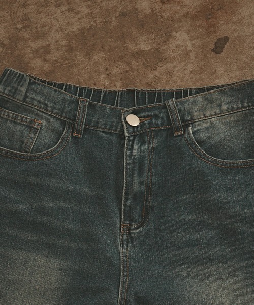 ALL RUNS（オールランズ）の「ヴィンテージ加工 デニムショーツ（デニムパンツ・メンズ・ブルー・XL/L/M）」の13枚目の写真