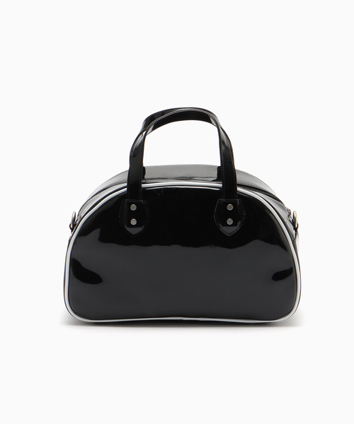 AFBブラック エナメルボストンバッグ SIGNATURE BAG – AFB
