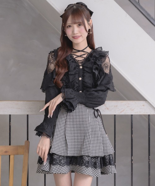 セール】レーシーティアードミニスカート（スカート）｜couture BY