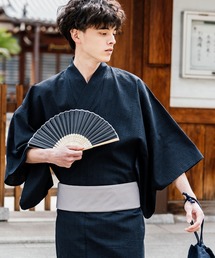 Rocky Monroe | しじら織り帯付き浴衣 扇子 下駄 巾着 5点セット　無地/ストライプ(浴衣)