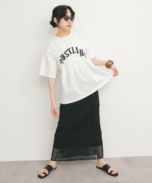 KBF(ケイビーエフ)の「パッチワークIラインスカート(スカート・レディース・アイボリー/ブラック・ONE)」の10枚目の写真