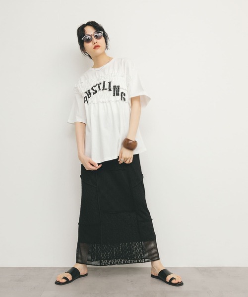 KBF(ケイビーエフ)の「パッチワークIラインスカート(スカート・レディース・アイボリー/ブラック・ONE)」の11枚目の写真