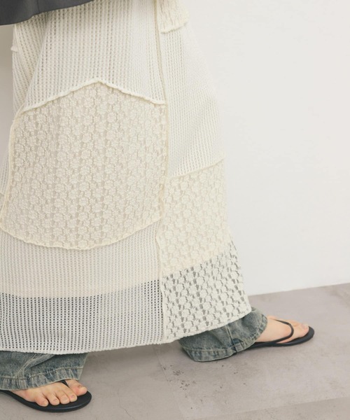 KBF(ケイビーエフ)の「パッチワークIラインスカート(スカート・レディース・アイボリー/ブラック・ONE)」の13枚目の写真