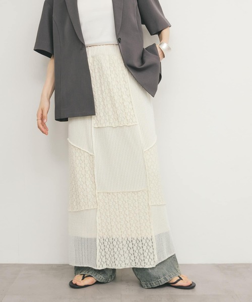 KBF(ケイビーエフ)の「パッチワークIラインスカート(スカート・レディース・アイボリー/ブラック・ONE)」の14枚目の写真