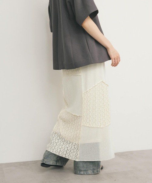 セール】パッチワークIラインスカート（スカート）｜KBF（ケイビーエフ