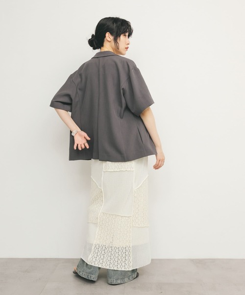 パッチワークのとても素敵なフェミニンなスカート Freada スカート Freada/フリーダ パッチワーク フリルスカート